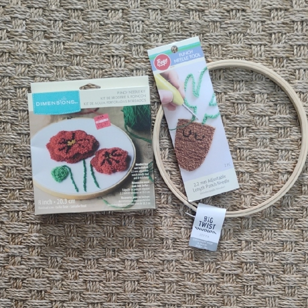 Punch Needle Kit and Tool Set with Embroidery Hoop Bundle Deal